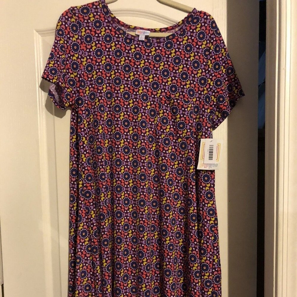 LuLaRoe Carly Dress Medallion Print Large New for Autumn